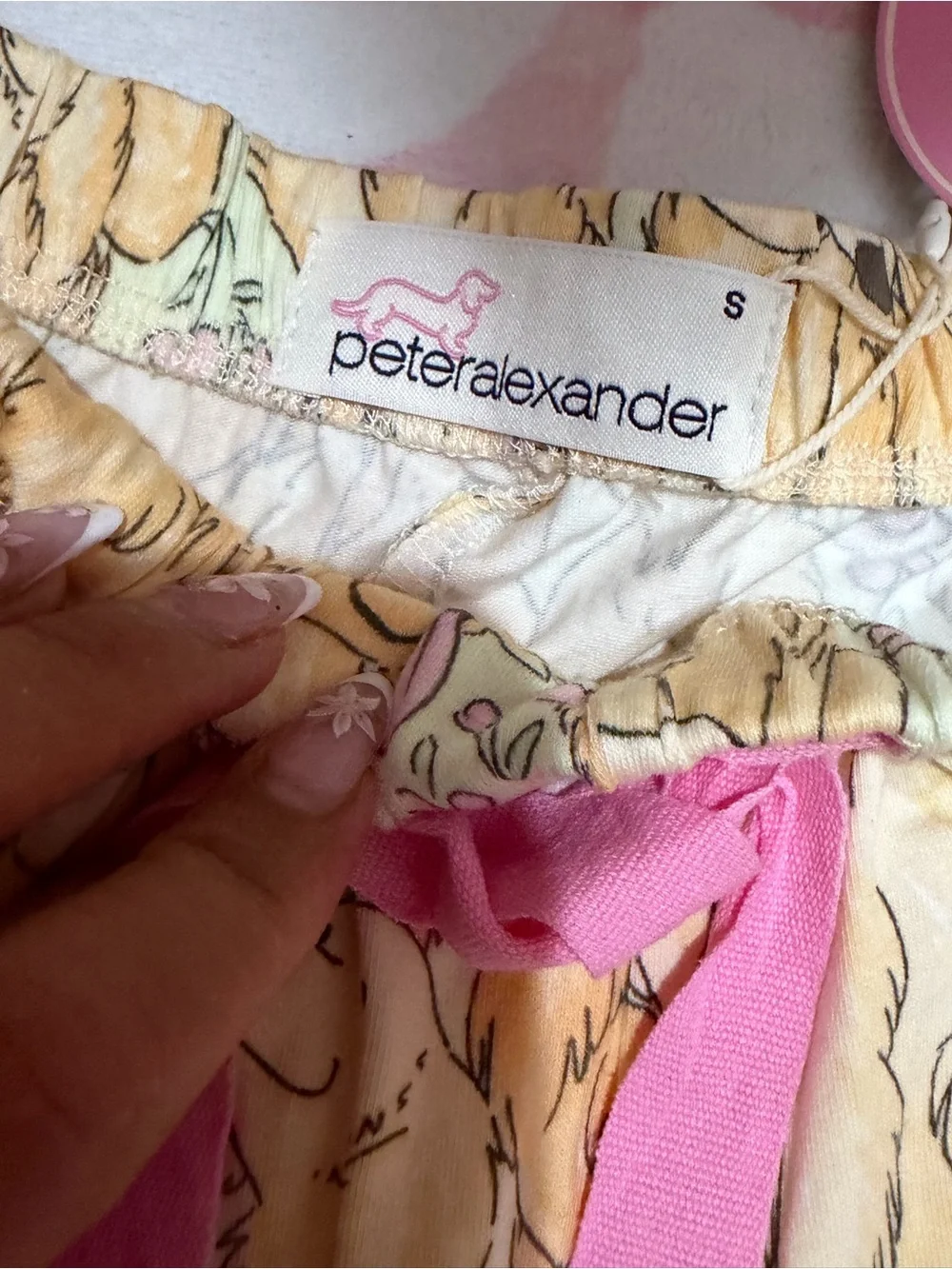Peter Alexander Yellow & Pink Puppy Print Pajama Shorts